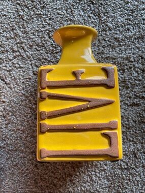 Glossy Yellow Square Ceramic Vase